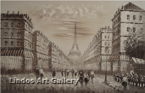 Paris Eiffel Tower Black And White - Lindos Art Gallery (600x600), Png Download
