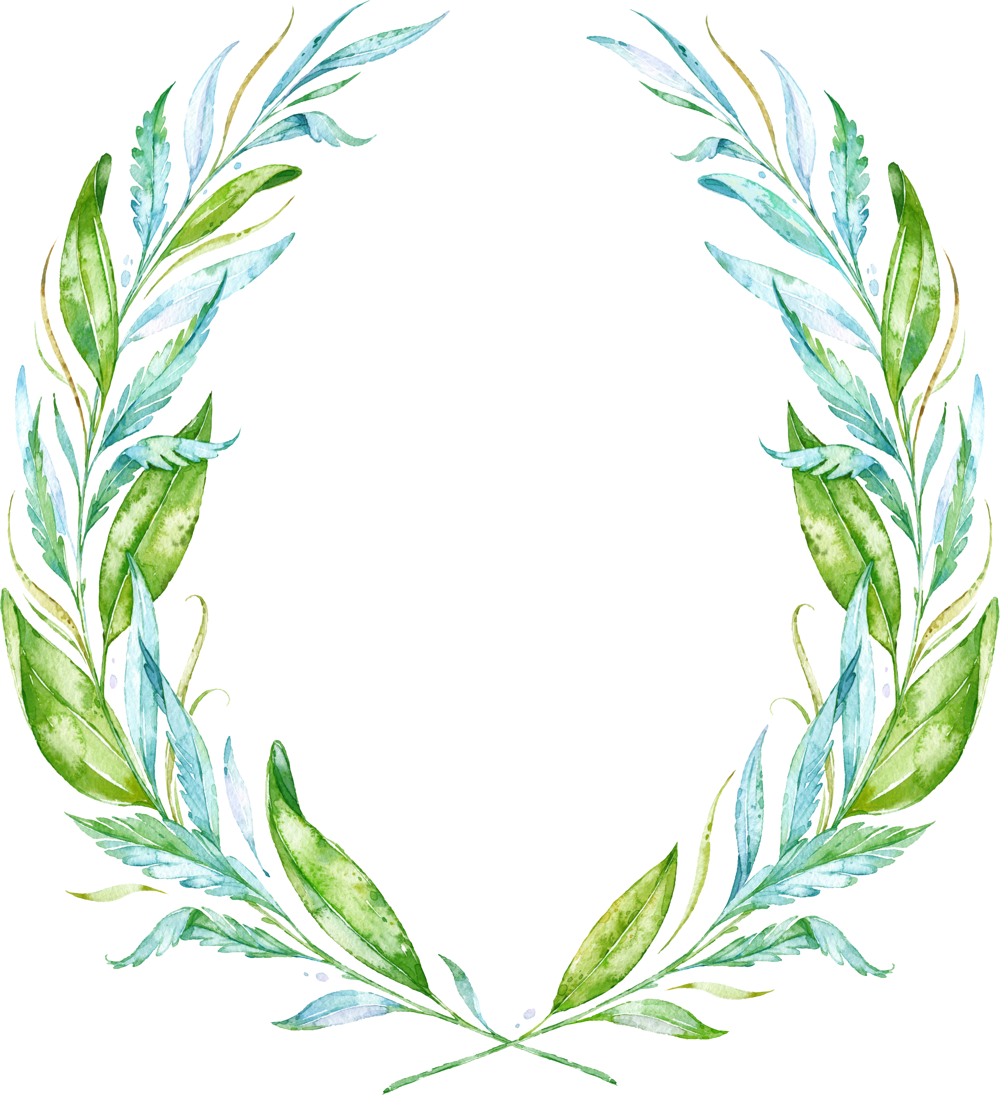 Leaf Watercolor Painting Wreath Drawing - Matthew 11 28 30 (3210x3517), Png Download