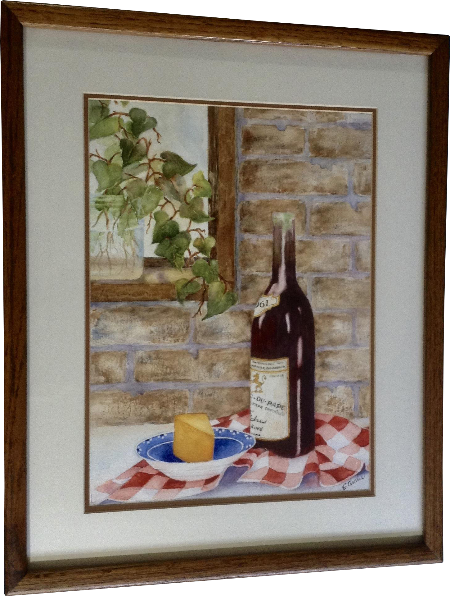 Archer Wine & Cheese Still Life Water Color Works On - Wine Bottle (1917x1917), Png Download