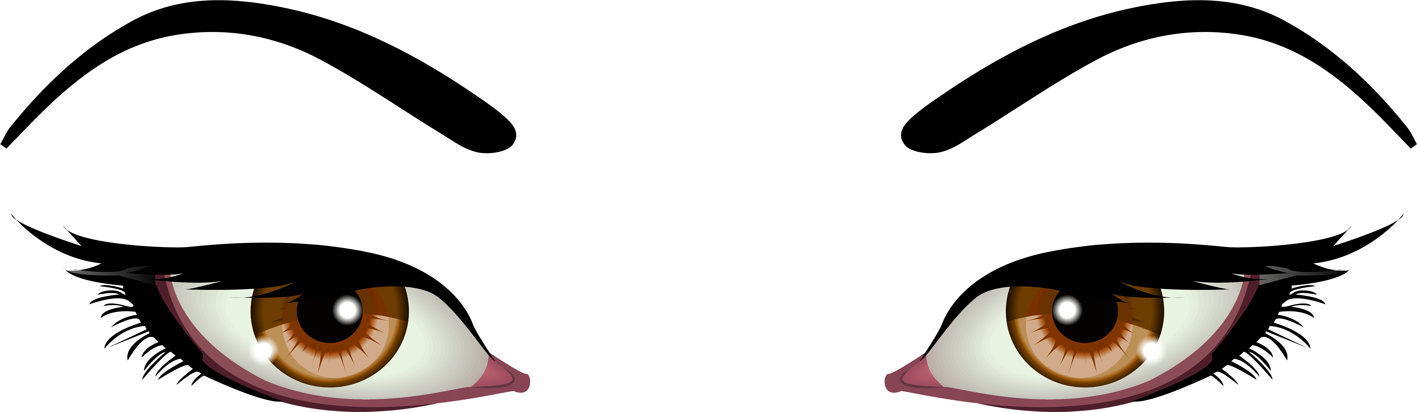 Female Eyes Brown Png Clip Art - Clip Art (6000x1834), Png Download