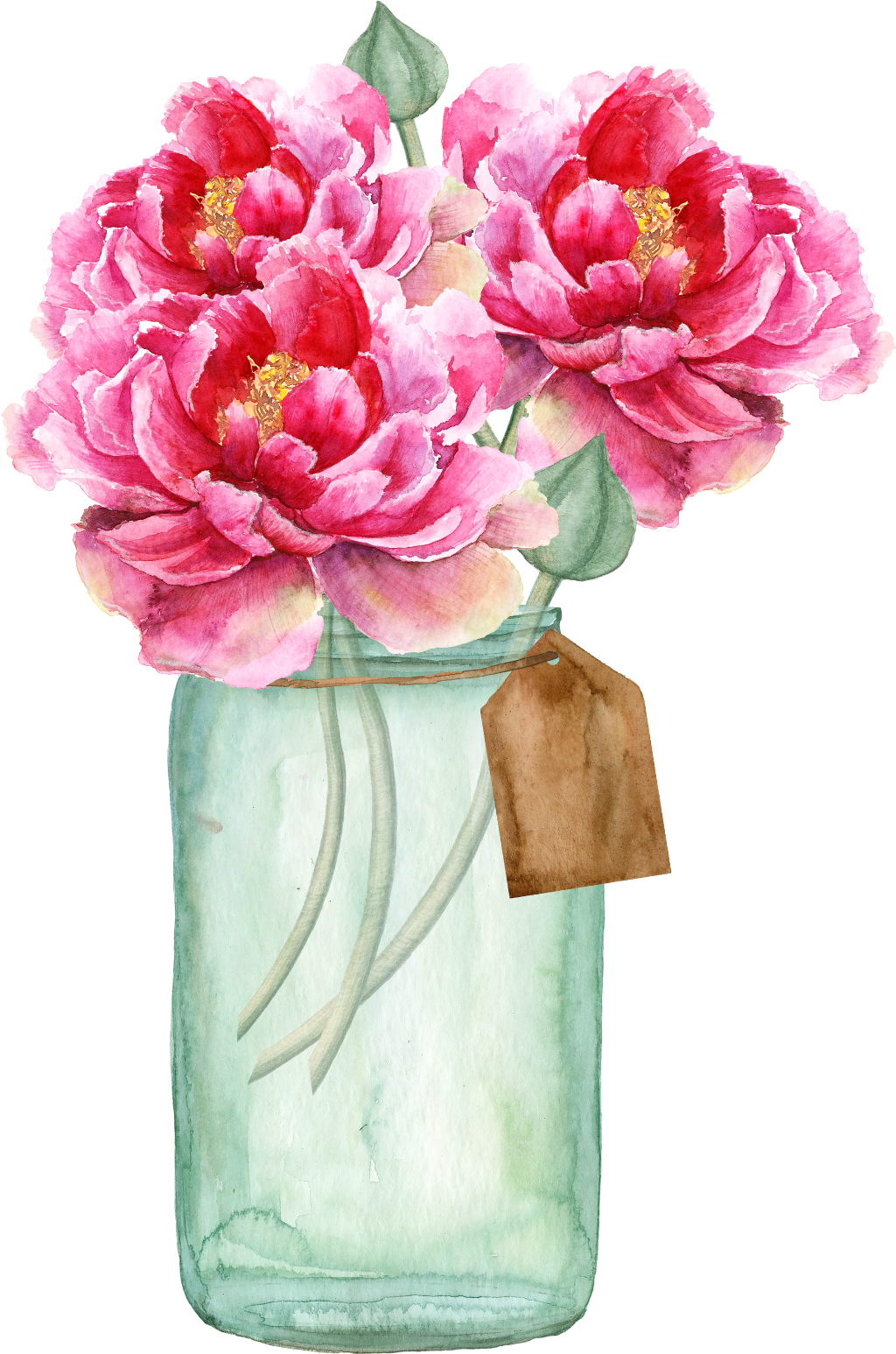 Report Abuse - 30pcs Beautiful Watercolor Flower Scrapbooking Stickers (1024x1547), Png Download