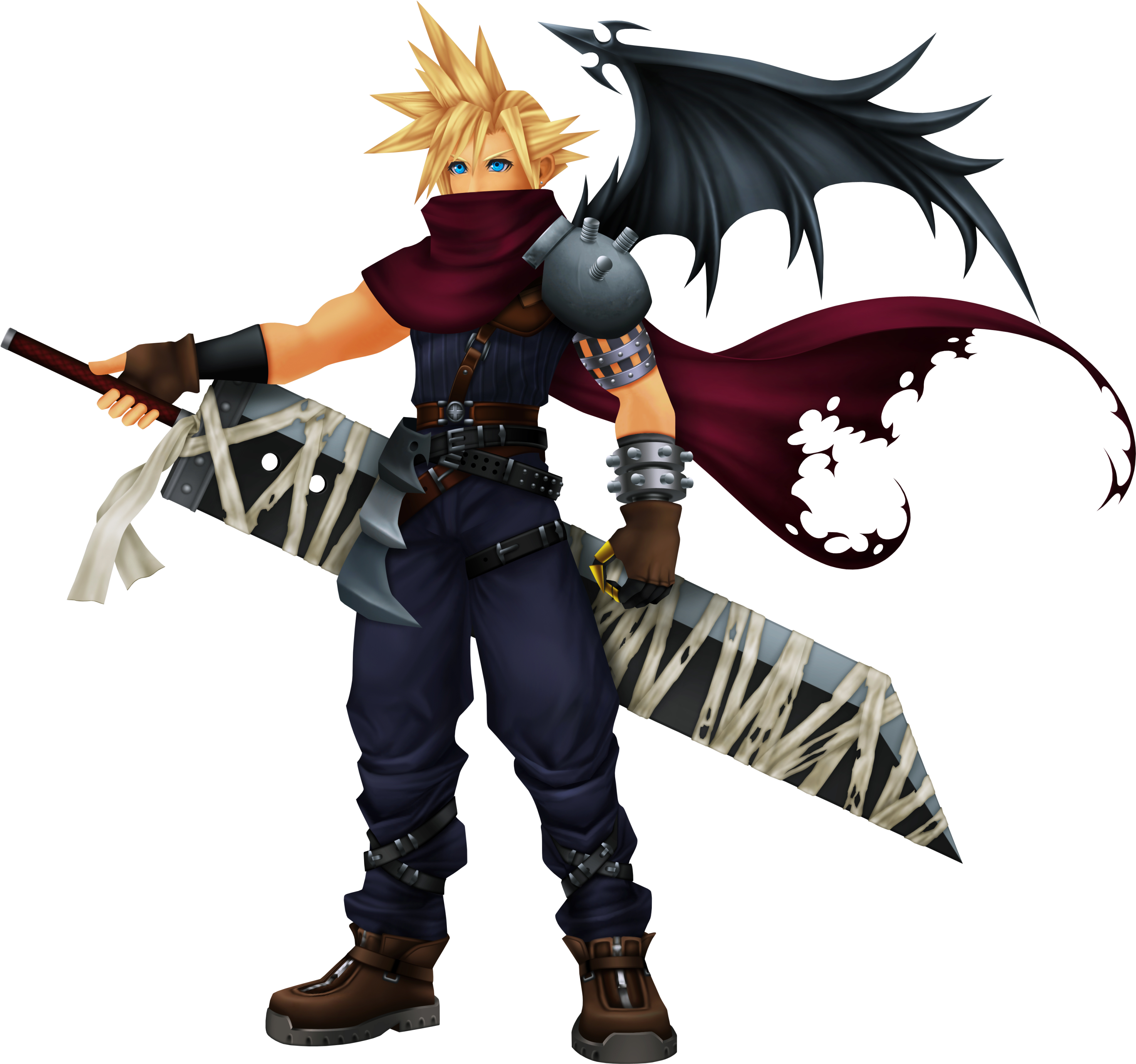 Best And Worst Videogame Character Redesigns - Final Fantasy Cloud Kingdom Hearts (3169x3000), Png Download