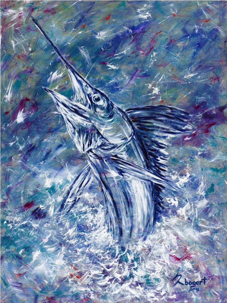 Transparent Acrylic Painting Lovely White E White Marlin - White One Throw Blanket (1000x1000), Png Download