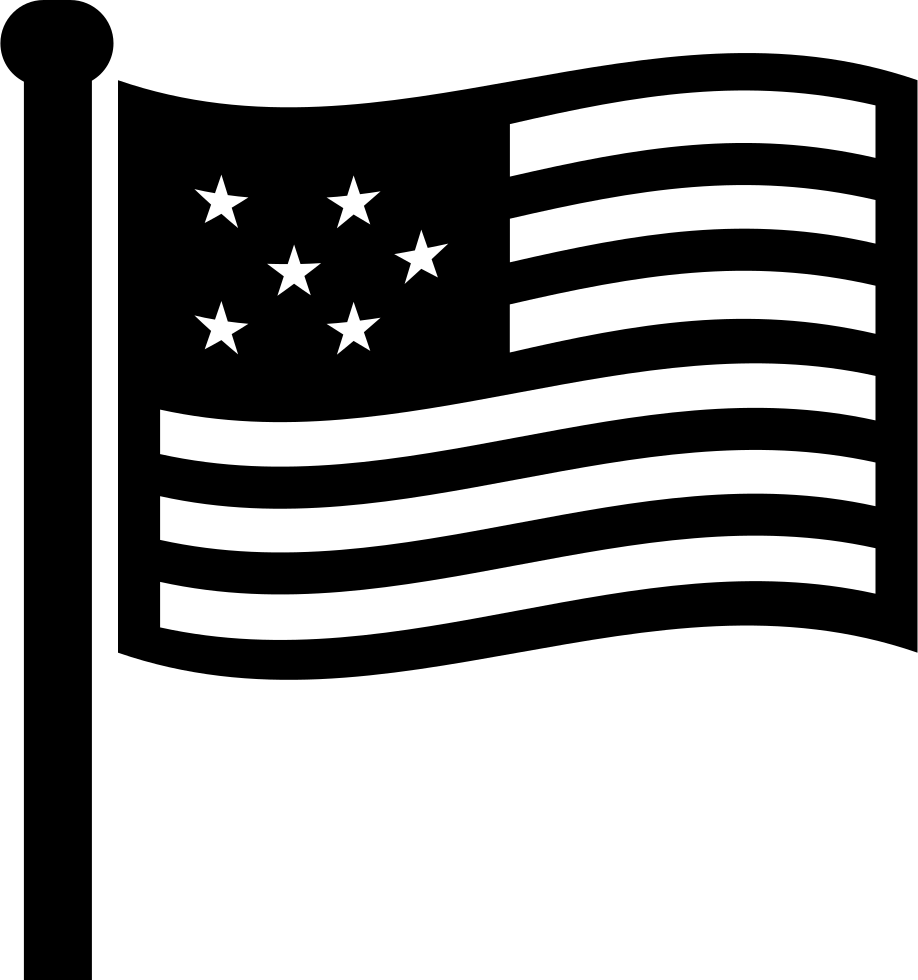 Usa Flag - - Usa Flag Icon Black And White (918x980), Png Download
