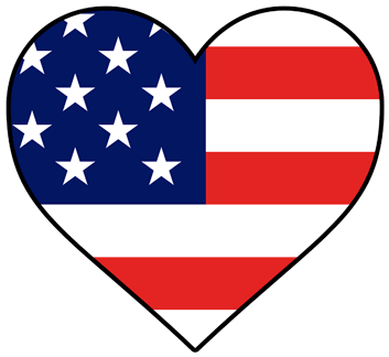 American Flag Heart Png Clip Download - Flag Of The United States (600x498), Png Download
