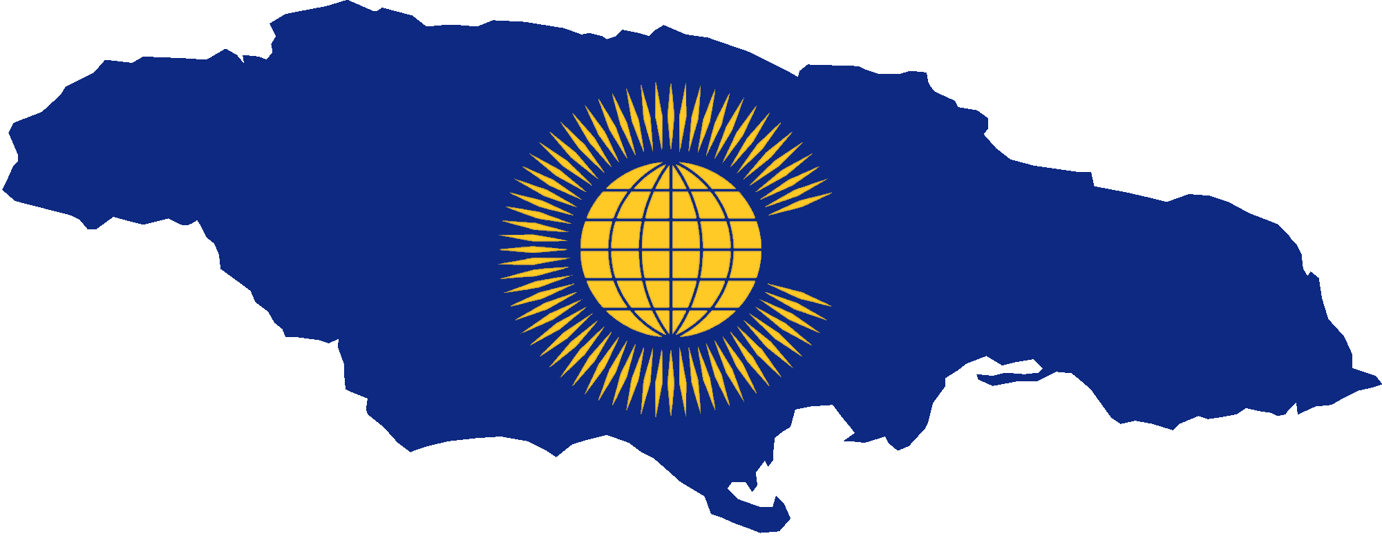 Flag Map Of Jamaica - Jamaica In The Commonwealth (2000x776), Png Download