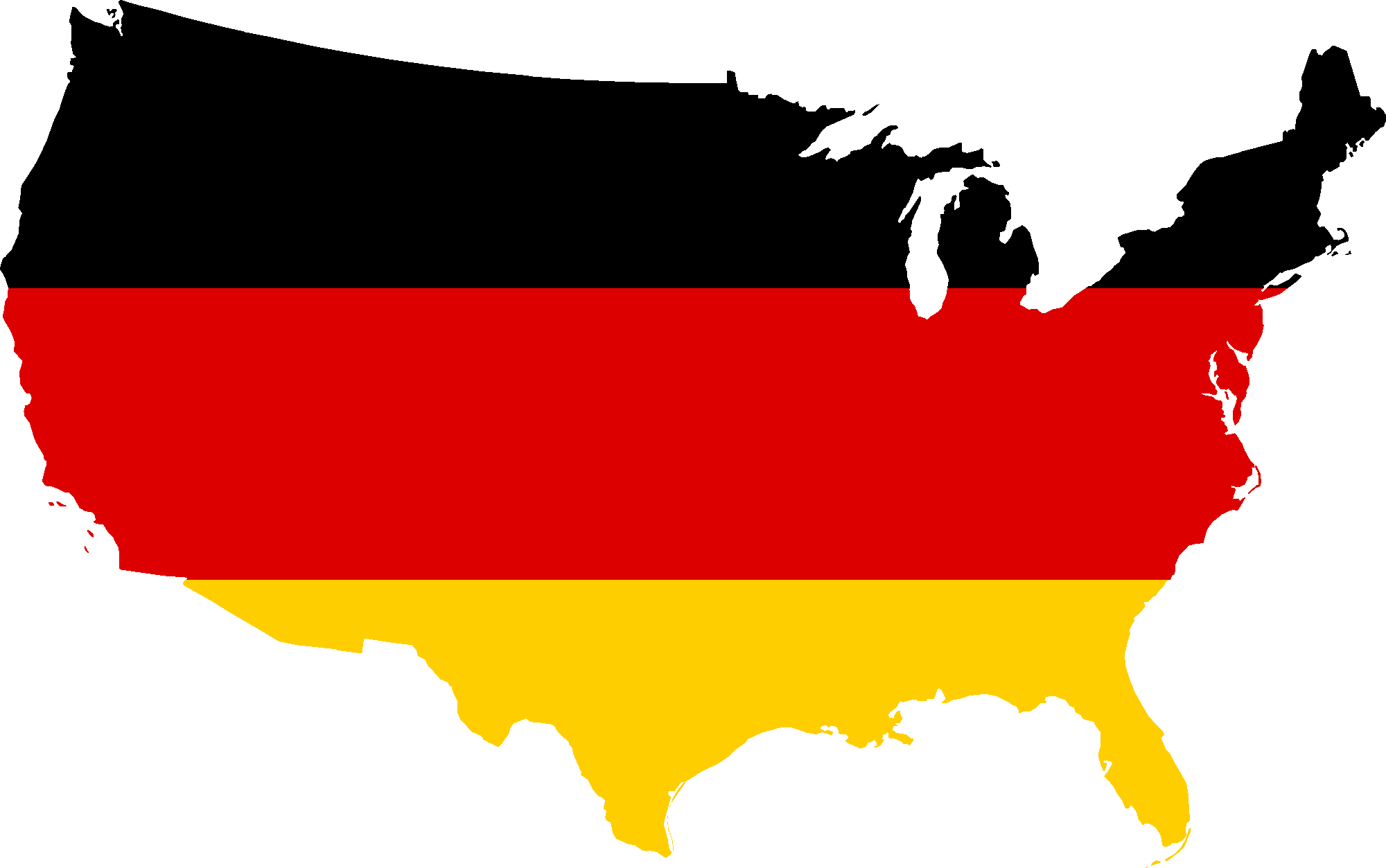 Flag Map Of The United States - United States Of Germany (2000x1253), Png Download
