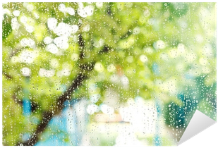 Home Window With Raindrops After Summer Rain Sticker - Psychodynamic Treatment Of Depression By Fredric N. (400x400), Png Download