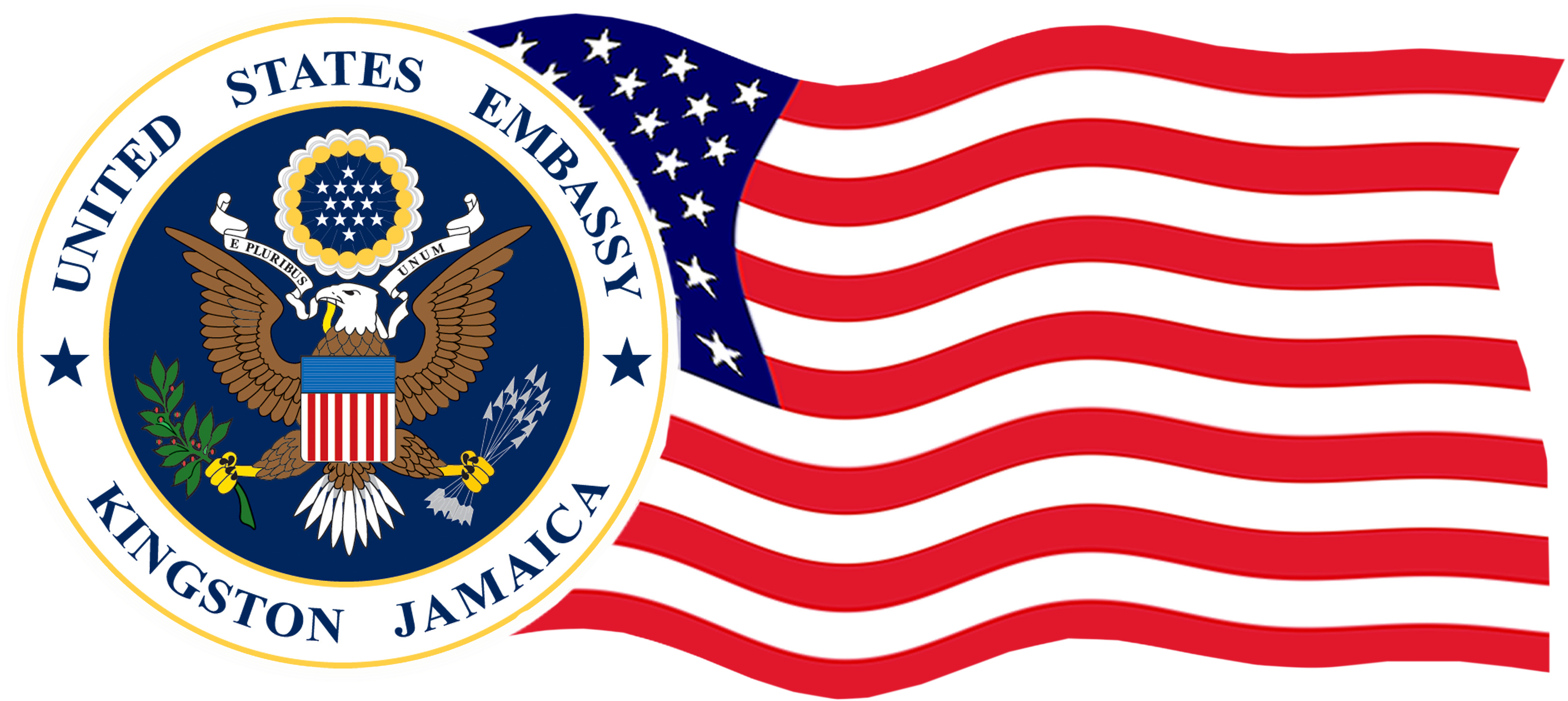 Us Embassy Kingston Logo - Us Embassy - Baghdad Rectangle Sticker (3313x1500), Png Download