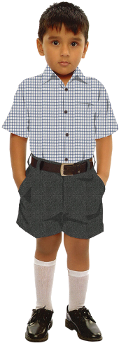 Boy With Shirt And Trouser - School Girl & Boy (355x504), Png Download