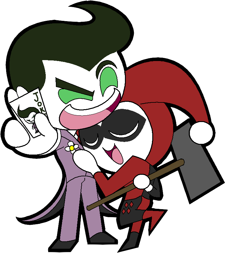 Chibi Joker And Harley Quiin By Itzeldrag108 - Chibi Joker And Harley Quinn (752x840), Png Download