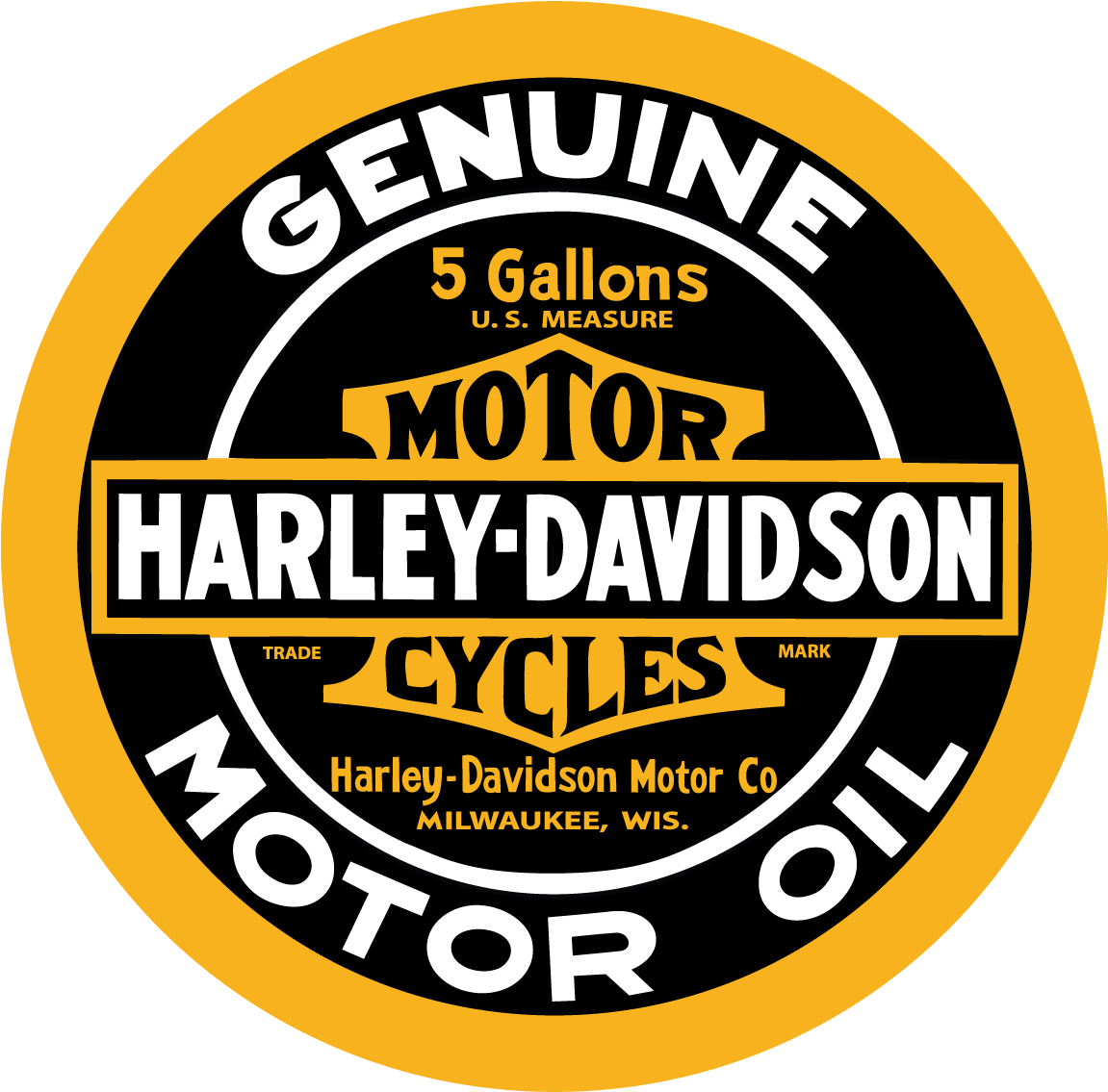 Harley Davidson Motor Cycles Genuine Motor Oil Logo - Summit Gifts 2010621: Harley-davidson Motor Oil Tin (1200x1200), Png Download
