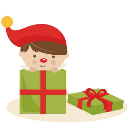 Boy Elf In Present Svg Cutting Files Christmas Svg - Elf In A Present (432x432), Png Download