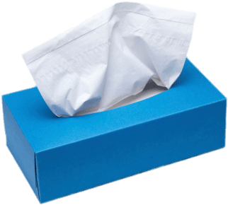 Facial Tissues Blue Box - Box Of Tissue (466x368), Png Download