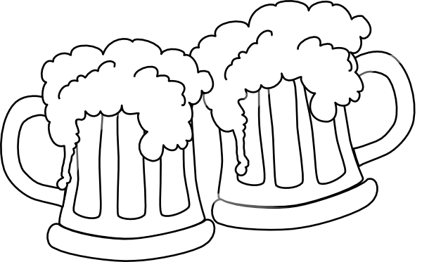 Clipart Library Stock Mug Black And White - Cheers Beer Black Background (600x373), Png Download