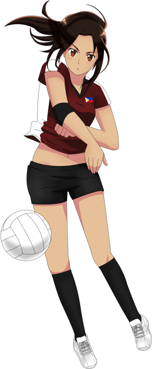 Philippines - Anime Girl Volleyball Uniform (610x1307), Png Download