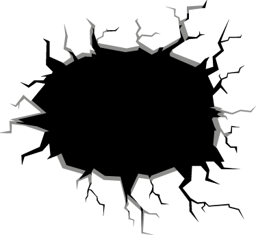 Hole In A Wall Png Jpg Transparent Stock - Gat In Muur Tekenen (374x343), Png Download