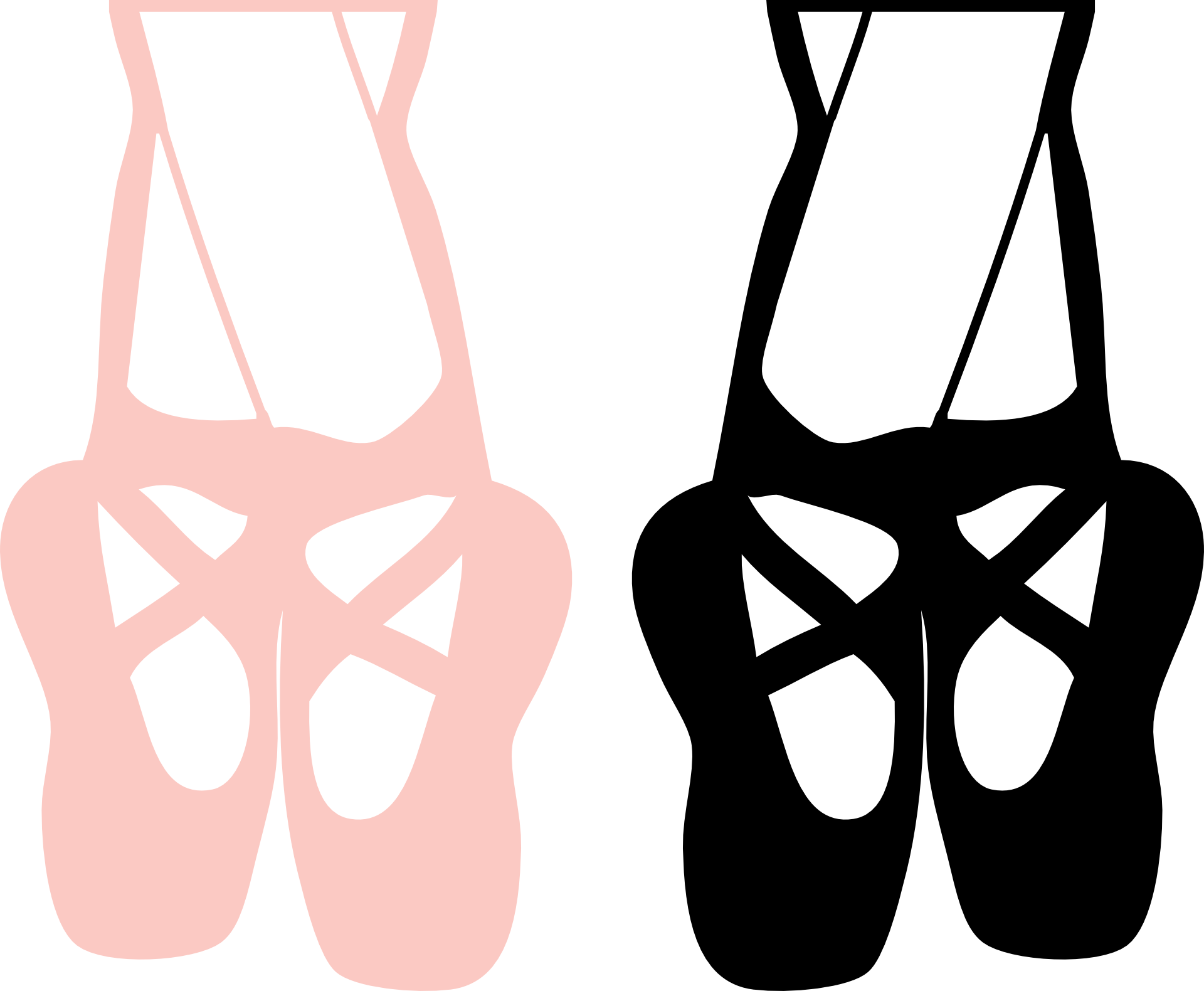 Black Pointe Shoe Clip Art At Clker - Dance Shoes Png (600x494), Png Download