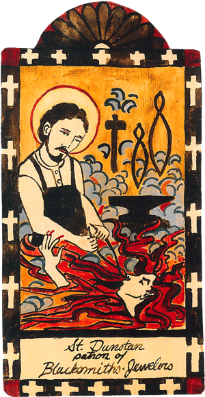 Saint Dunstan Retablo Wall Hanging - Illustration (480x600), Png Download