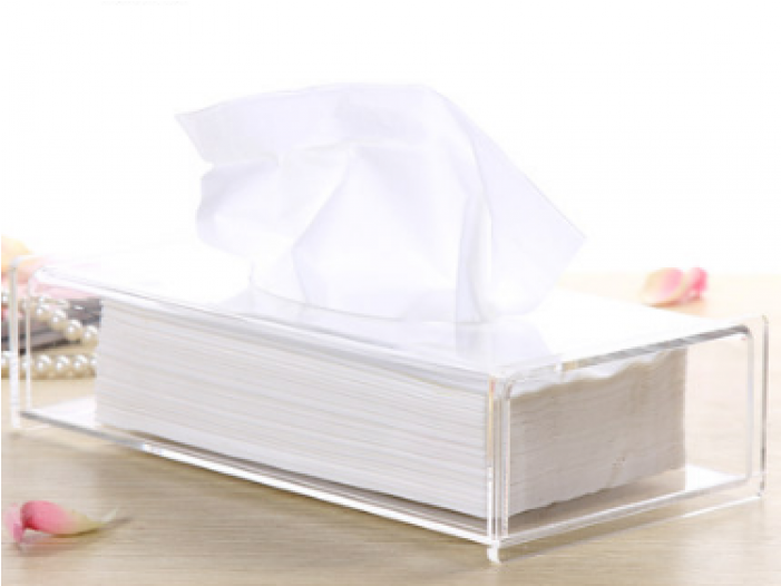 Durable Crystal Acrylic Tissue Box Tissue Dispenser - Modern Transparent Tissue Box Simple And Creative Tissue (700x700), Png Download
