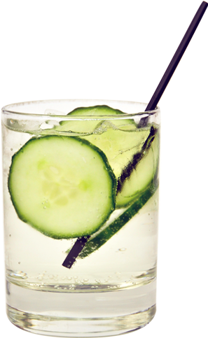 2cv Ingredients 30ml Vodka Sliced Cucumber Ch'i Original - Vodka And Tonic (360x500), Png Download