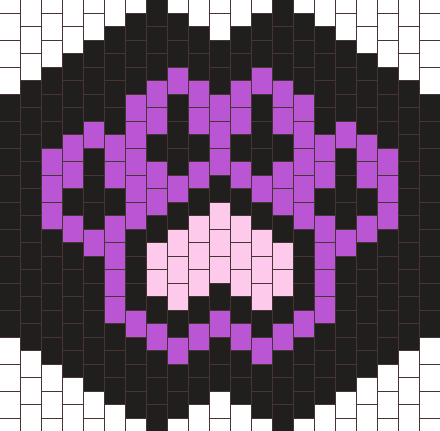 Upside Down Cross Kitten Paw Mask Bead Pattern - Circle (440x431), Png Download