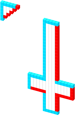 View Cursor On T-shirt - 3d Upside Down Cross (330x418), Png Download