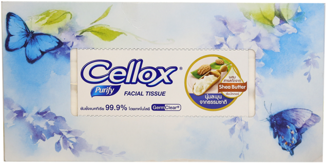 Cellox Purify Facial Tissue Box 2ply 150 Sheet - Cellox (700x700), Png Download