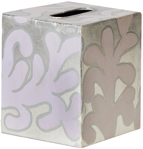 Worlds Away Kleenex Box In Silver And Cream (800x800), Png Download