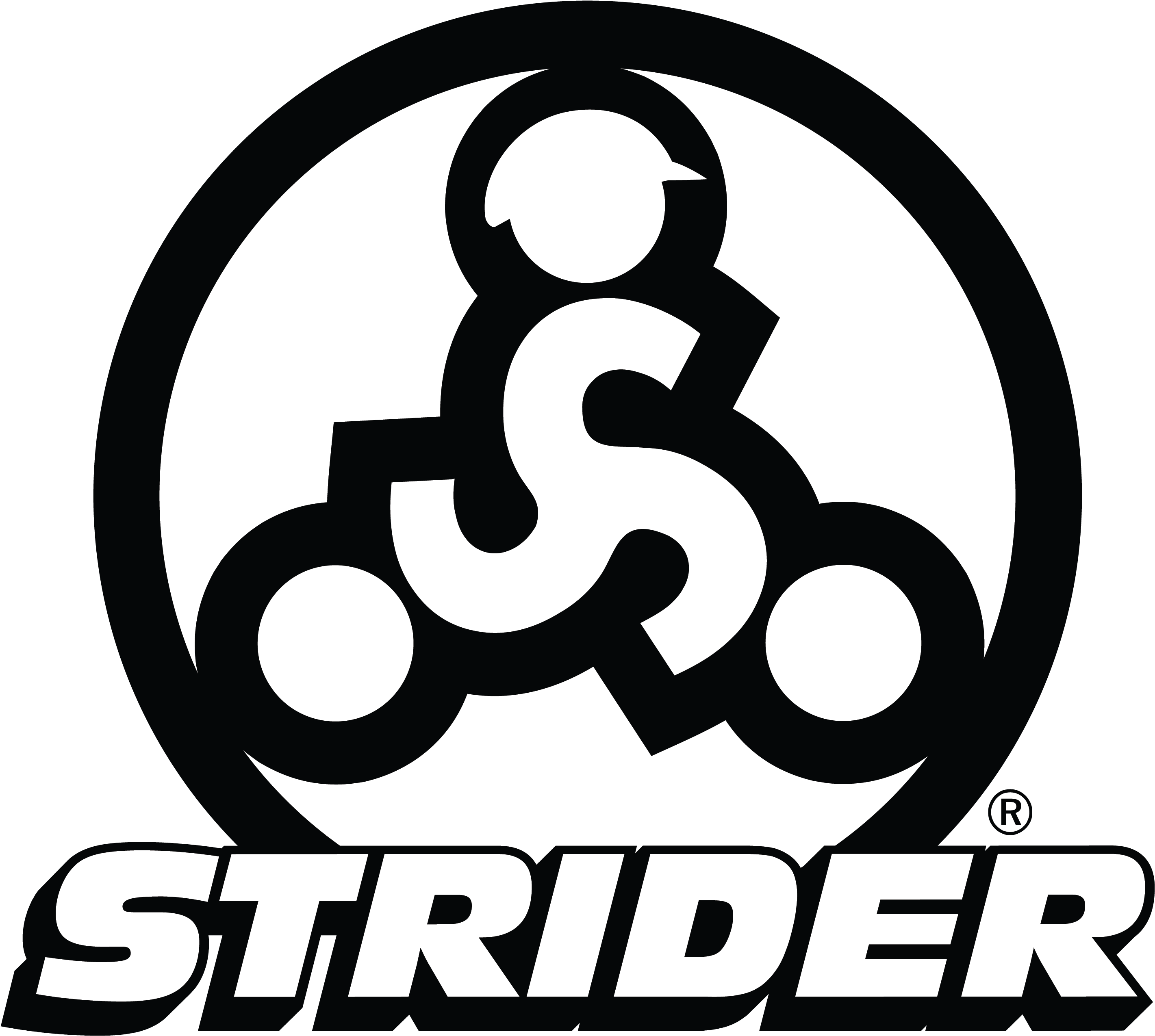 Download As Png - Strider Balance Bike Logo (3601x3319), Png Download