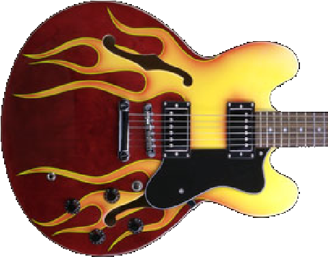 Sparrow Primitive Boss With Flames Electric Guitar - Sparrow Electric Guitars (485x381), Png Download