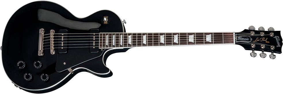 Gibson Electric Guitar Png - Gibson Les Paul Classic 2018 Ebony (982x702), Png Download