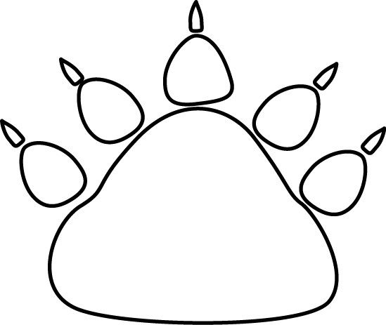 Tiger Paw Clipart Black And White - Black And White Paw Logo (549x463), Png Download