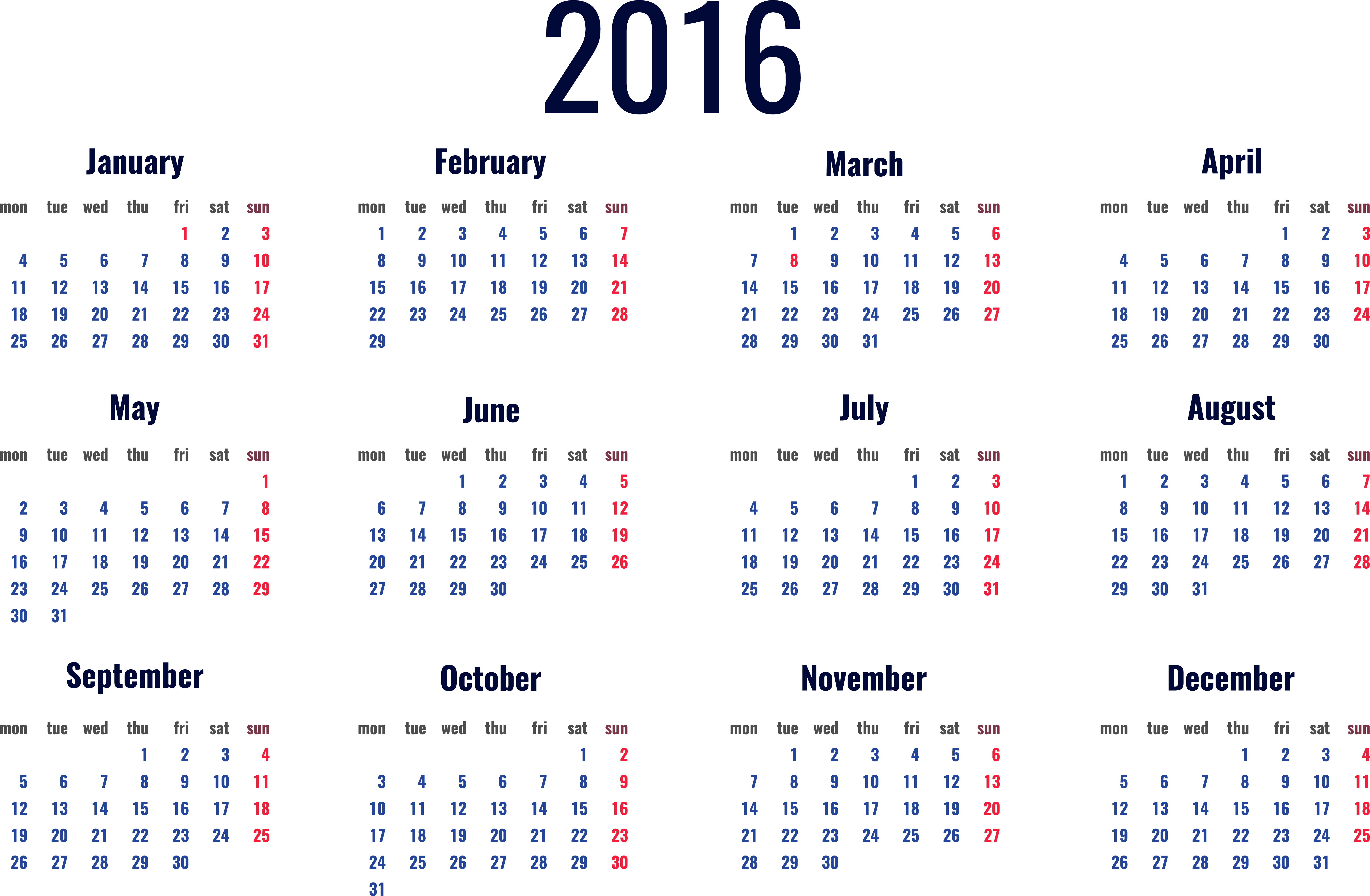 2016 Calendar Png - Free Printable Weather Word Searches (6239x4173), Png Download