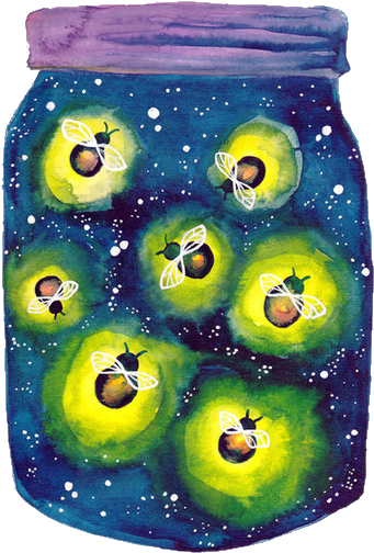 Svg Black And White Library Mason Firefly Light Clip - Fireflies In A Jar Drawing (500x647), Png Download