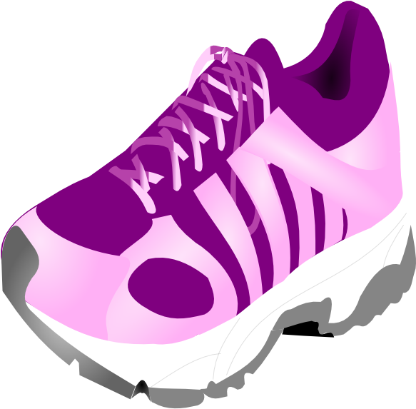 Best Related Of Running Shoes Clipart - Girls Sneakers Clip Art (582x596), Png Download