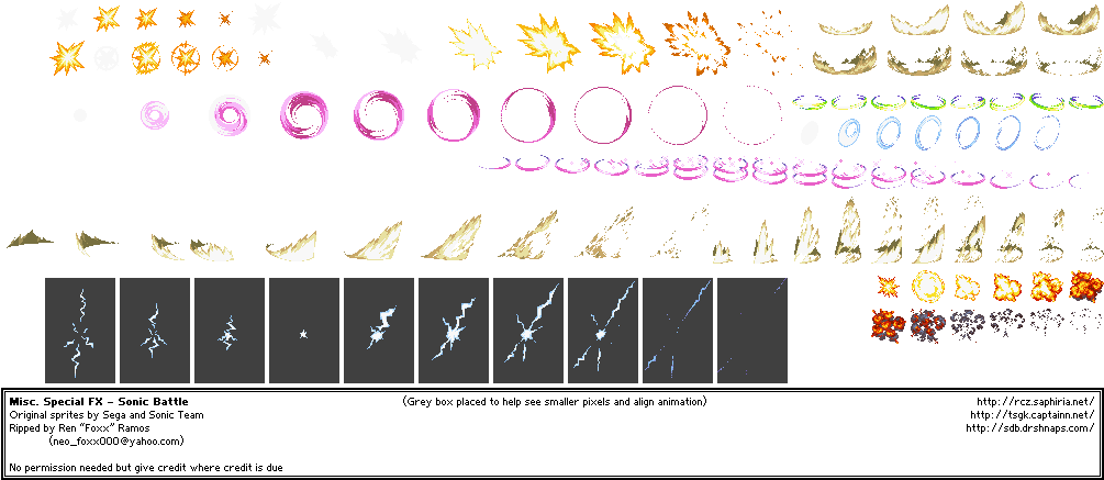 Effects-misc - Sonic Battle Effects Sprites (1012x444), Png Download