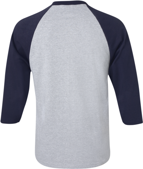 Three Quarter Sleeve Raglan Baseball T Shirt - Blank Baseball Shirt Back (600x600), Png Download