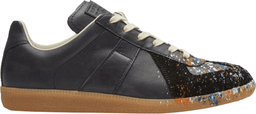 Maison Margiela 22 Replica Low Top Sneaker 'black Paint - Skate Shoe (851x379), Png Download