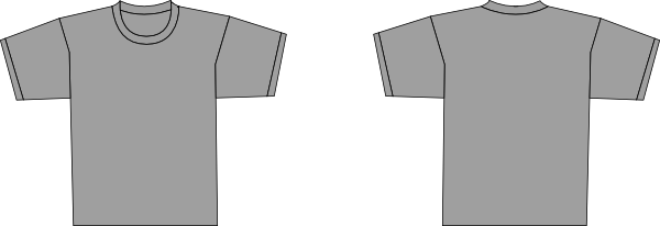 Jpg Library Grey T Shirt Template Clip Art At - Gray Shirt Template Back (600x206), Png Download