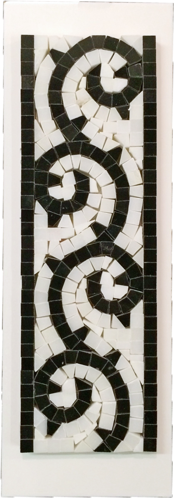 Wave Border Black And White Polished - Tile (640x1690), Png Download