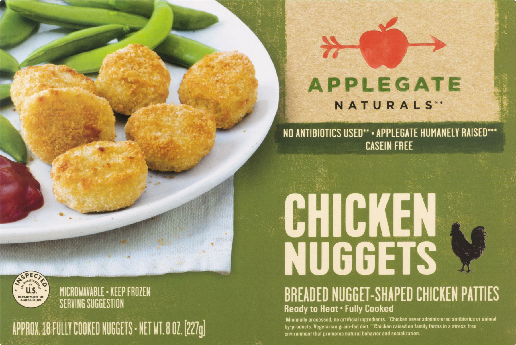 Applegate Naturals Gluten-free Chicken Nuggets - 8 (1800x1800), Png Download