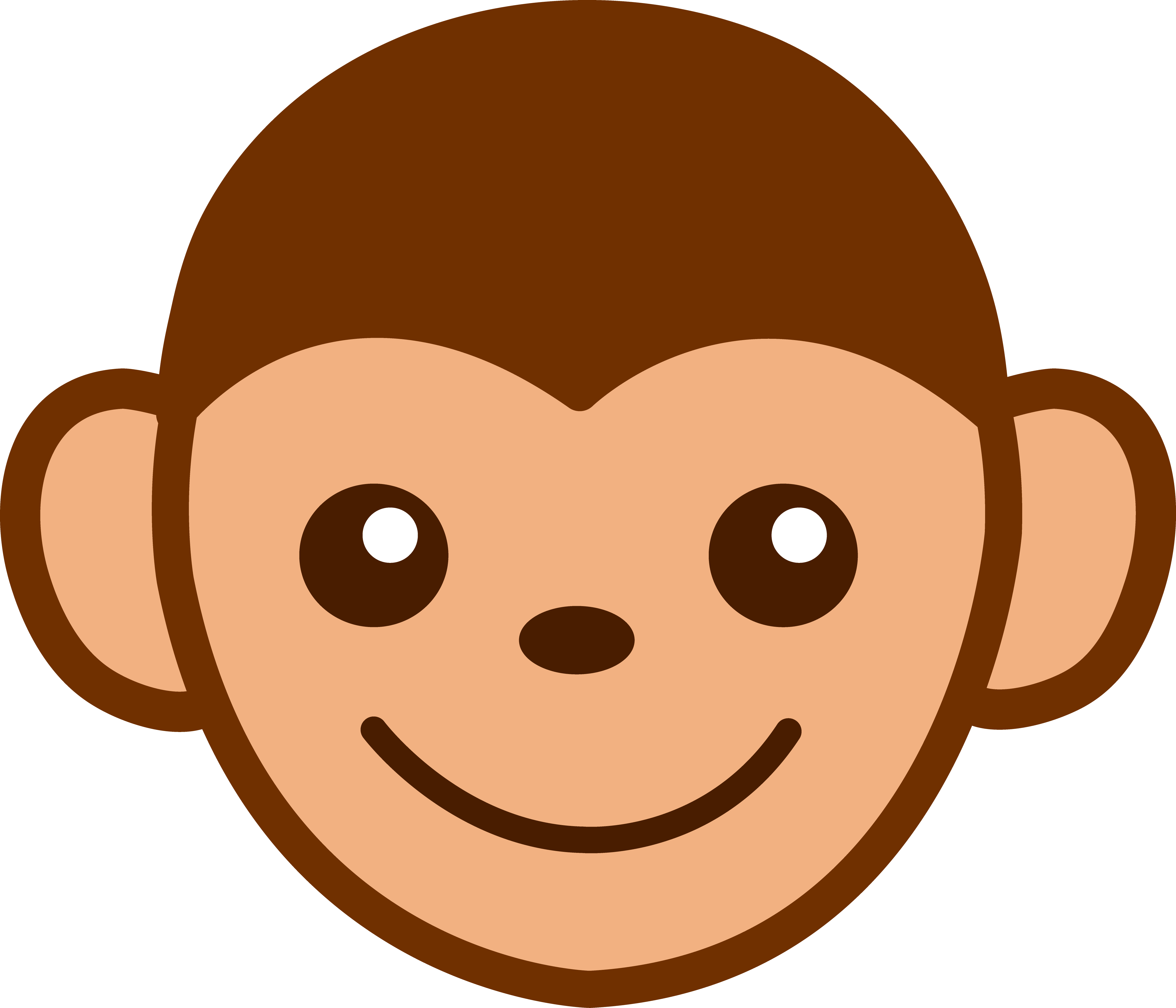 Cute Monkey Face Clip Art - Monkey Clipart (4626x3963), Png Download