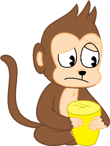 Monkey Vector Sad Cartoon - Sad Cartoon Monkey (532x654), Png Download