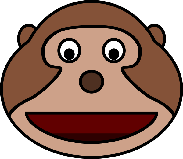 Cartoon Monkey Head Clipart Png (600x520), Png Download