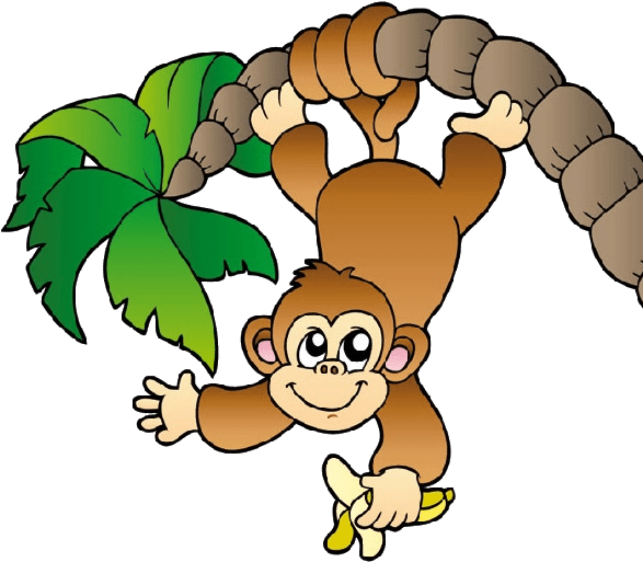 Download Cartoon Monkey Clipart Monkey Hanging From A Tree Full Size Png Image Pngkit
