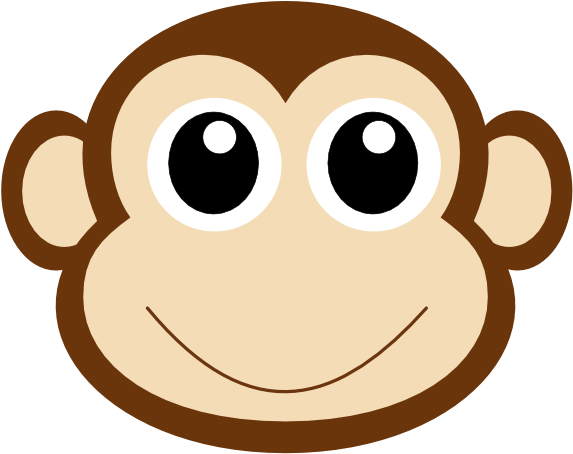 Monkey 1 Clip Art At Clker - Monkey Face Clipart (600x491), Png Download