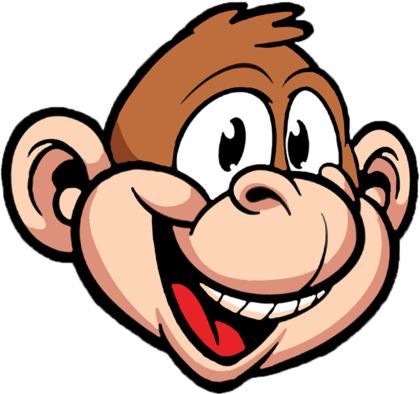 Monkey Head Png Png Library - Monkey Cartoon Head Png (420x394), Png Download