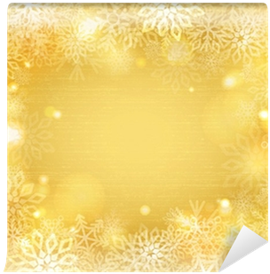 Golden Background With Snowflakes Border Wall Mural - Motif (400x400), Png Download