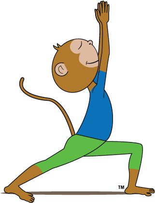 Warrior 1 Yoga Cartoon (340x431), Png Download